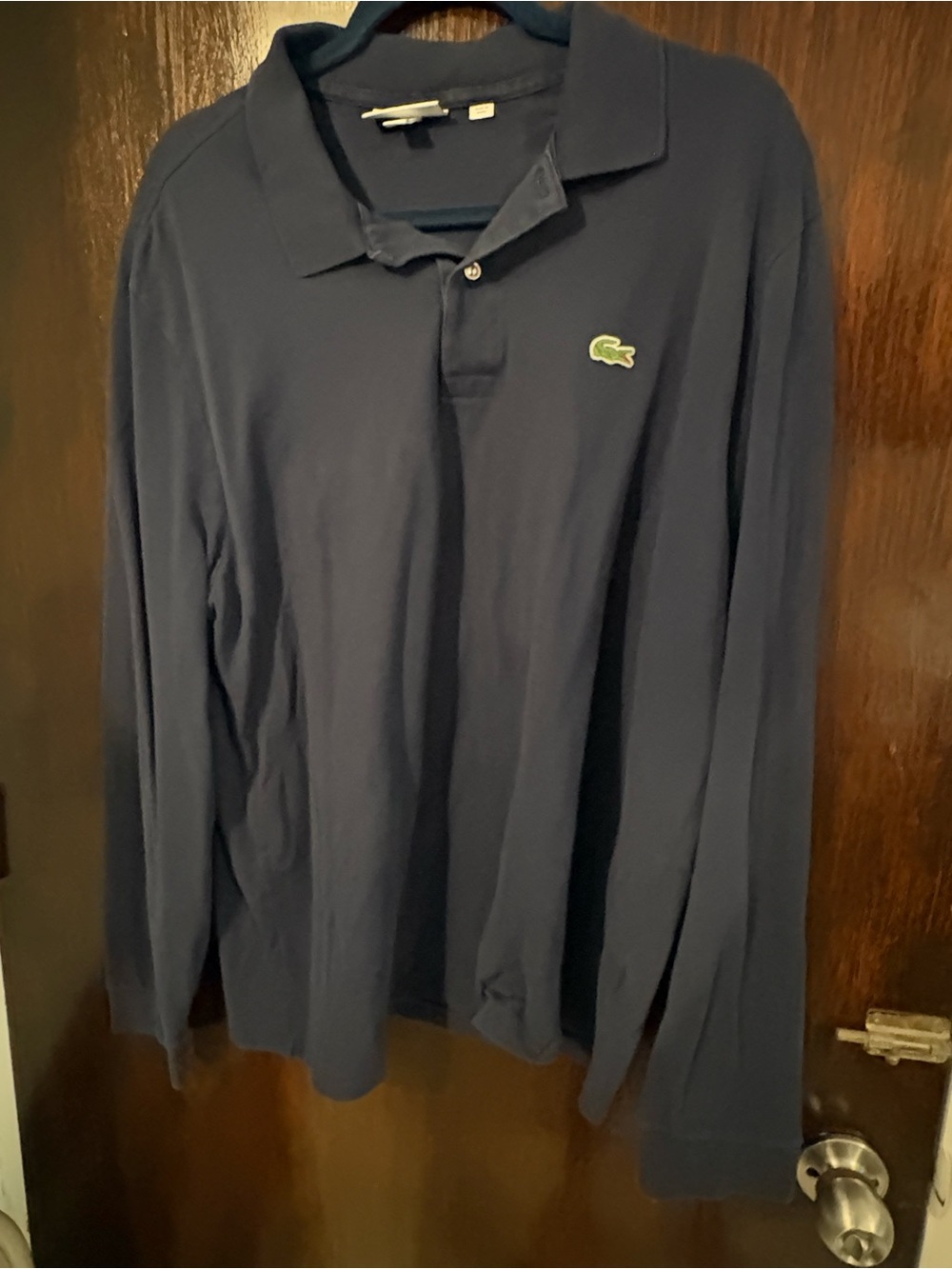 Lacoste Men's Long Sleeve Sweater Polo in Navy. Size XXL.